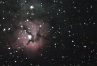 M20 - The Trifid nebula. LRGB photo taken from Eccles Ranch observatory using an Orion SSDSI monochrome imager. L channel is a stack of 5-60 second exposures, RGB channels are stacks of 3-60 second exposures each.