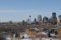 Calgary skyline in winter