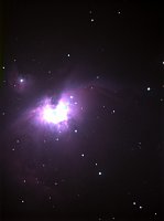 M42 - The Orion Nebula. Taken through haze with 200mm f3.9. 4 minutes L, 3 minutes each R, G, B.